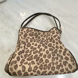 Coach Brown Leopard Print Shoulder Bag